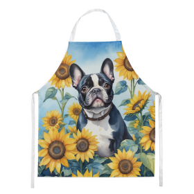 In Sunflowers Apron (Dog Breed: French Bulldog 6082, size: large)