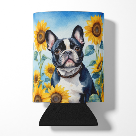 In Sunflowers Can or Bottle Hugger (Dog Breed: French Bulldog 6082, size: Can Hugger)