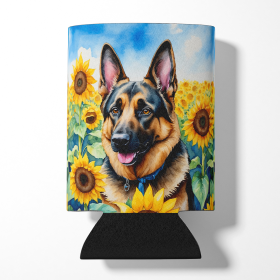 In Sunflowers Can or Bottle Hugger (Dog Breed: German Shepherd 6084, size: Can Hugger)
