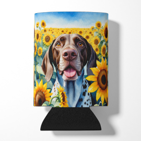 In Sunflowers Can or Bottle Hugger (Dog Breed: German Shorthaired Pointer 6085, size: Can Hugger)