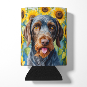 In Sunflowers Can or Bottle Hugger (Dog Breed: German Wirehaired Pointer 6086, size: Can Hugger)