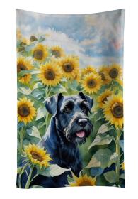 In Sunflowers Kitchen Towel (Dog Breed: Giant Schnauzer 6087, size: 25Hx15W)