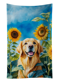 In Sunflowers Kitchen Towel (Dog Breed: Golden Retriever 6088, size: 25Hx15W)