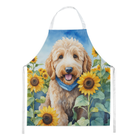 In Sunflowers Apron (Dog Breed: Goldendoodle 6089, size: large)