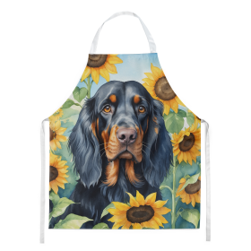 In Sunflowers Apron (Dog Breed: Gordon Setter 6090, size: large)