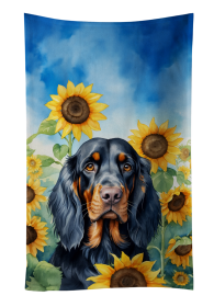 In Sunflowers Kitchen Towel (Dog Breed: Gordon Setter 6090, size: 25Hx15W)
