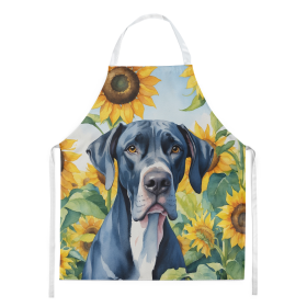 In Sunflowers Apron (Dog Breed: Great Dane 6091, size: large)