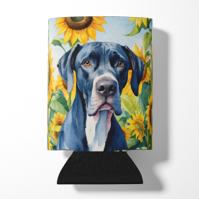In Sunflowers Can or Bottle Hugger (Dog Breed: Great Dane 6091, size: Can Hugger)