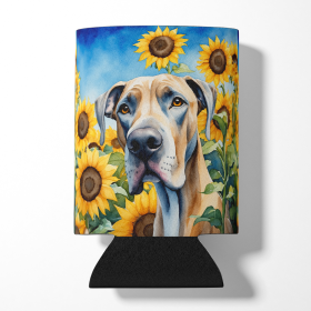 In Sunflowers Can or Bottle Hugger (Dog Breed: Great Dane 6092, size: Can Hugger)