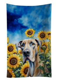 In Sunflowers Kitchen Towel (Dog Breed: Great Dane 6092, size: 25Hx15W)