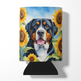 In Sunflowers Can or Bottle Hugger (Dog Breed: Greater Swiss Mountain Dog 6094, size: Can Hugger)