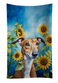 In Sunflowers Kitchen Towel (Dog Breed: Greyhound 6095, size: 25Hx15W)