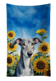 In Sunflowers Kitchen Towel (Dog Breed: Greyhound 6096, size: 25Hx15W)