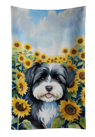 In Sunflowers Kitchen Towel (Dog Breed: Havanese 6097, size: 25Hx15W)