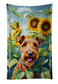 In Sunflowers Kitchen Towel (Dog Breed: Irish Terrier 6099, size: 25Hx15W)
