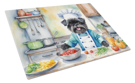 The Dog Chef Glass Cutting Board (Dog Breed: Affenpinscher 6179, size: large)