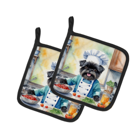 The Dog Chef Pair of Pot Holders (Design: Affenpinscher 6179, size: 7.5HX7.5W)