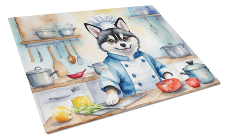 The Dog Chef Glass Cutting Board (Dog Breed: Alaskan Klee Kai 6183, size: large)