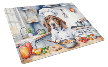 The Dog Chef Glass Cutting Board (Dog Breed: American English Coonhound 6186, size: large)