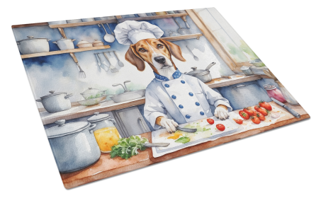 The Dog Chef Glass Cutting Board (Dog Breed: American Foxhound 6188, size: large)
