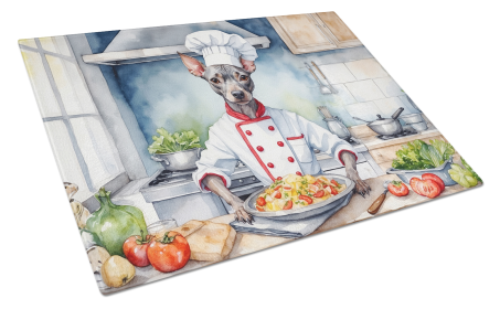 The Dog Chef Glass Cutting Board (Dog Breed: American Hairless Terrier 6189, size: large)