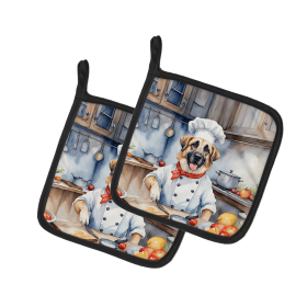 The Dog Chef Pair of Pot Holders (Design: Anatolian Shepherd 6191, size: 7.5HX7.5W)