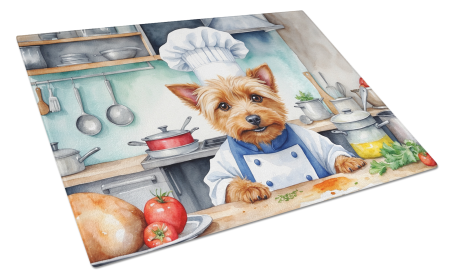 The Dog Chef Glass Cutting Board (Dog Breed: Australian Terrier 6194, size: large)