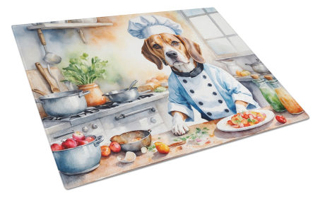 The Dog Chef Glass Cutting Board (Dog Breed: Beagle 6197, size: large)