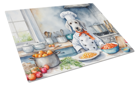 The Dog Chef Glass Cutting Board (Dog Breed: Bedlington Terrier 6199, size: large)