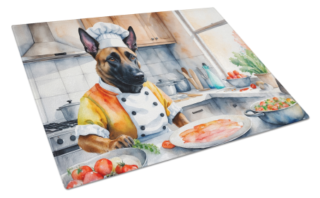 The Dog Chef Glass Cutting Board (Dog Breed: Belgian Malinois 6200, size: large)