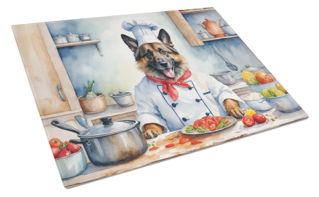 The Dog Chef Glass Cutting Board (Dog Breed: Belgian Tervuren 6202, size: large)