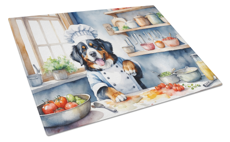 The Dog Chef Glass Cutting Board (Dog Breed: Bernese Mountain Dog 6206, size: large)