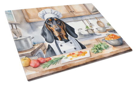 The Dog Chef Glass Cutting Board (Dog Breed: Black and Tan Coonhound 6209, size: large)
