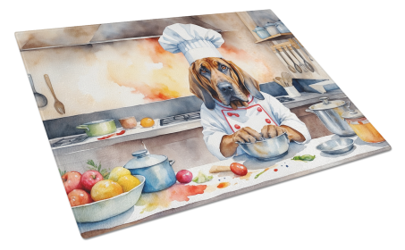 The Dog Chef Glass Cutting Board (Dog Breed: Bloodhound 6210, size: large)