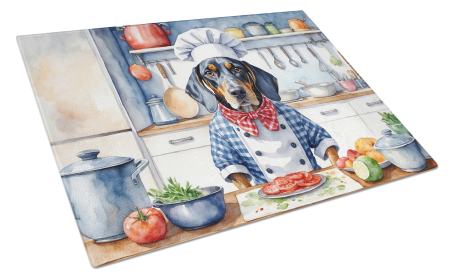 The Dog Chef Glass Cutting Board (Dog Breed: Bluetick Coonhound 6211, size: large)