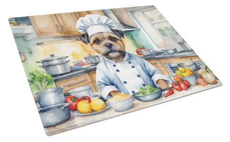 The Dog Chef Glass Cutting Board (Dog Breed: Border Terrier 6213, size: large)