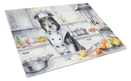 The Dog Chef Glass Cutting Board (Dog Breed: Borzoi 6214, size: large)