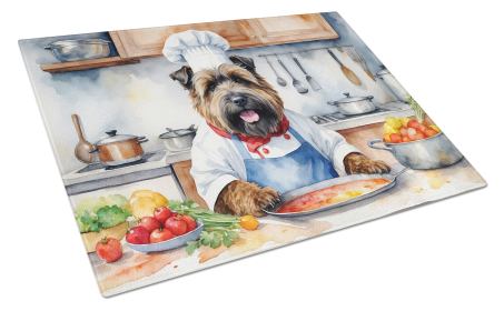 The Dog Chef Glass Cutting Board (Dog Breed: Bouvier des Flandres 6218, size: large)
