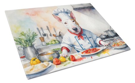 The Dog Chef Glass Cutting Board (Dog Breed: Bull Terrier 6223, size: large)