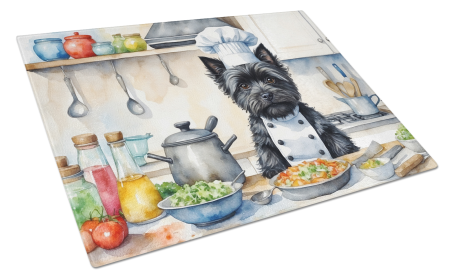 The Dog Chef Glass Cutting Board (Dog Breed: Cairn Terrier 6225, size: large)