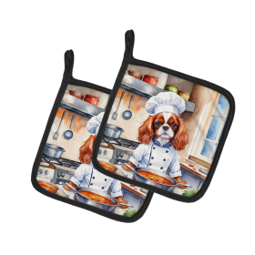 The Dog Chef Pair of Pot Holders (Design: Cavalier Spaniel 6227, size: 7.5HX7.5W)