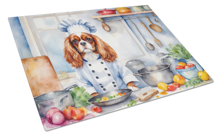 The Dog Chef Glass Cutting Board (Dog Breed: Cavalier Spaniel 6228, size: large)