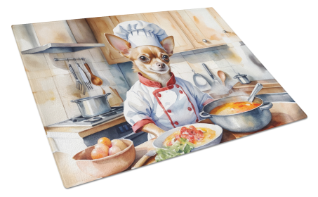 The Dog Chef Glass Cutting Board (Dog Breed: Chihuahua 6230, size: large)