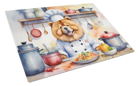 The Dog Chef Glass Cutting Board (Dog Breed: Chow Chow 6232, size: large)