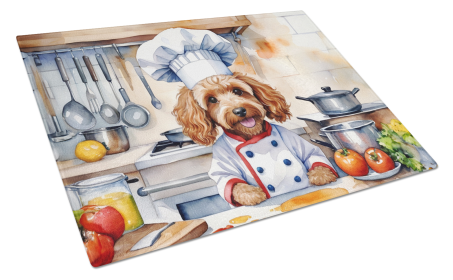 The Dog Chef Glass Cutting Board (Dog Breed: Cockapoo 6233, size: large)