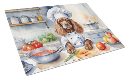 The Dog Chef Glass Cutting Board (Dog Breed: Cocker Spaniel 6234, size: large)