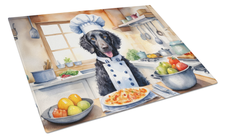 The Dog Chef Glass Cutting Board (Dog Breed: Curly-Coated Retriever 6237, size: large)