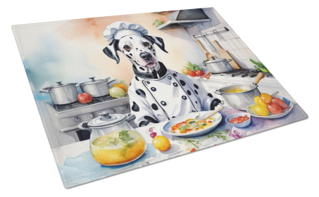 The Dog Chef Glass Cutting Board (Dog Breed: Dalmatian 6239, size: large)