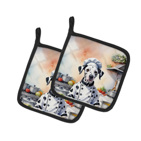 The Dog Chef Pair of Pot Holders (Design: Dalmatian 6239, size: 7.5HX7.5W)