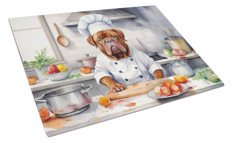 The Dog Chef Glass Cutting Board (Dog Breed: Dogue de Bordeaux 6241, size: large)